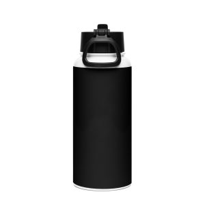 Stainless steel water bottle with a straw lid